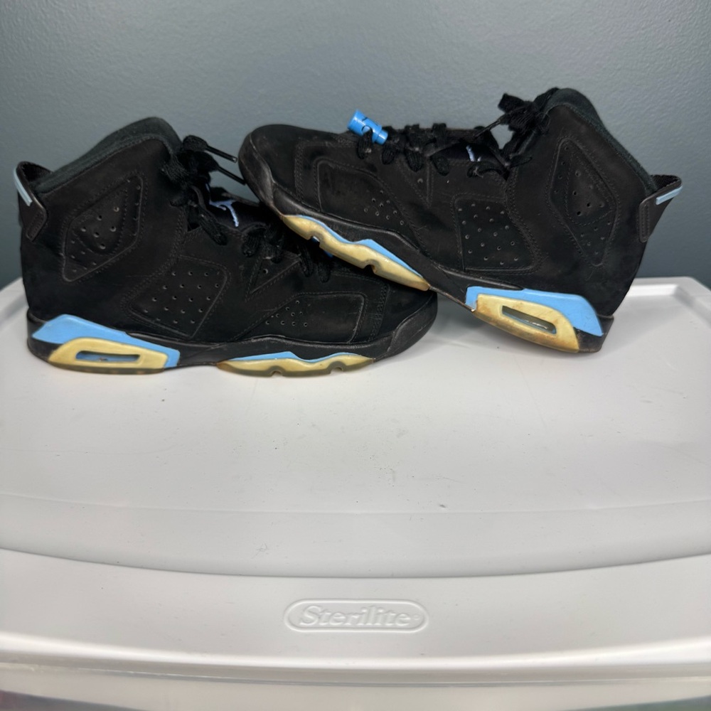 Jordan 6 University Blue Black UNC Sneakers Shoes 7Y